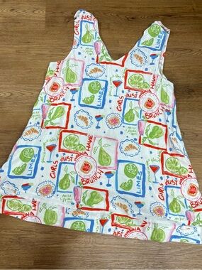 linen brunch girls day out white sleeveless mini dress XL nwot Cynthia rowley